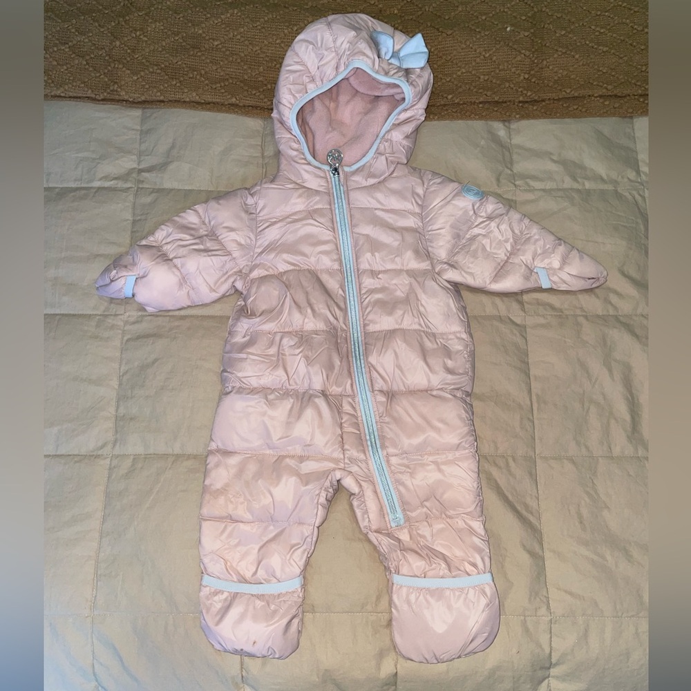 Pink MK Baby Snowsuit with Hood